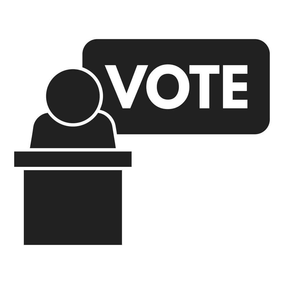 vote o vetor simples do ícone do candidato. papel de decisão