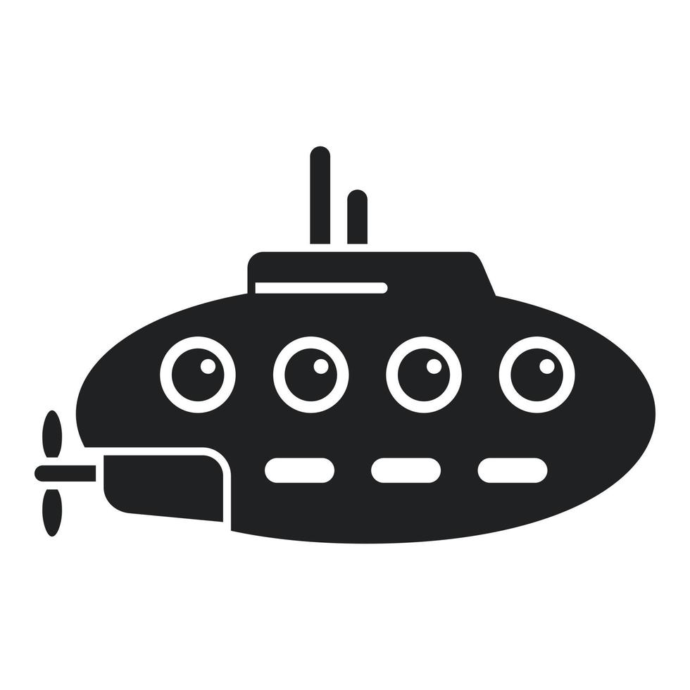 vetor simples do ícone do submarino militar. navio subaquático