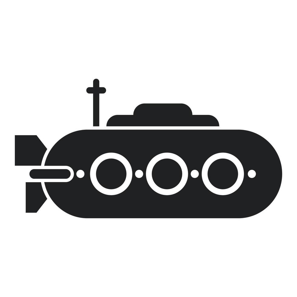 vetor simples do ícone do submarino do exército. navio marítimo