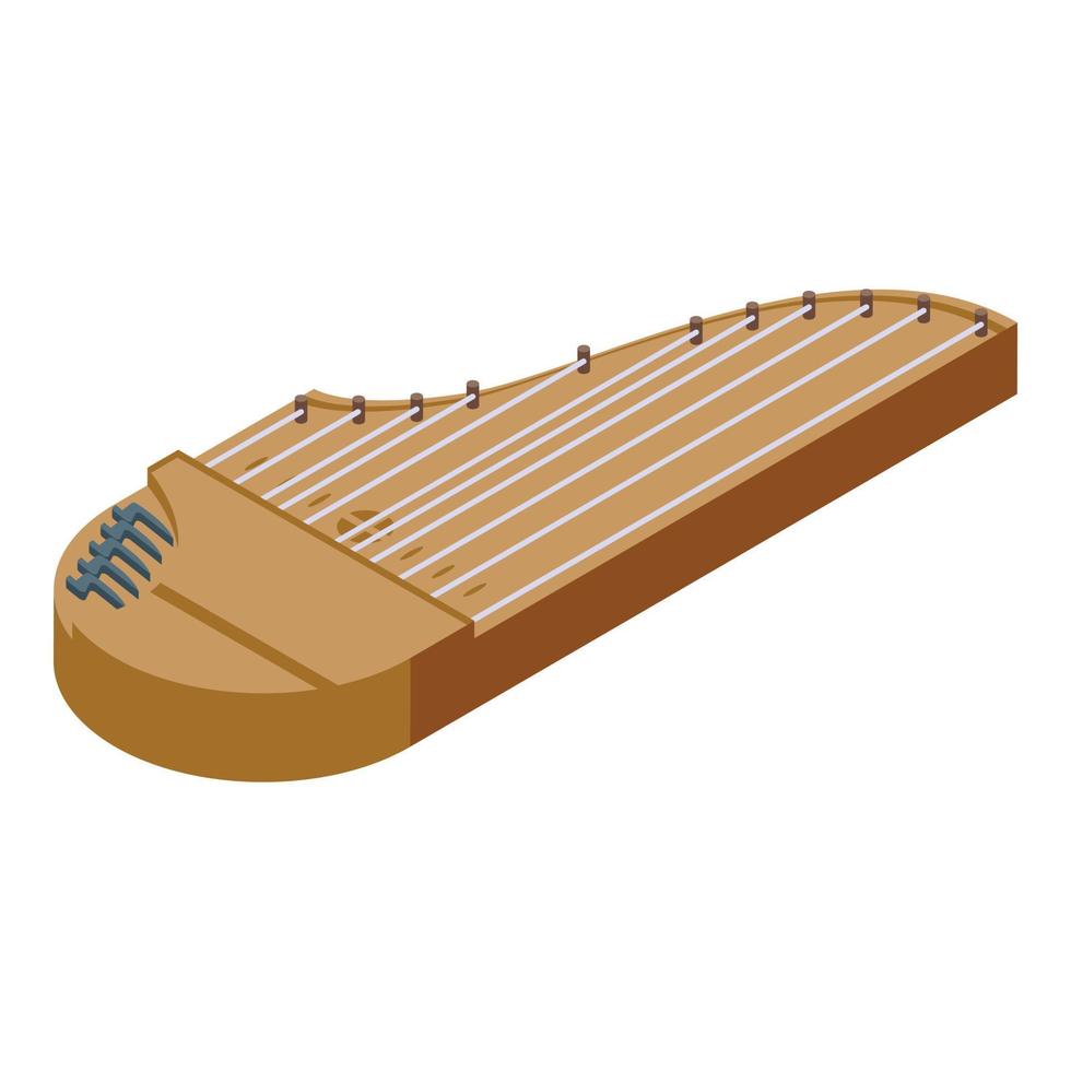 vetor isométrico de ícone de kantele de cadeia de caracteres. instrumento musical
