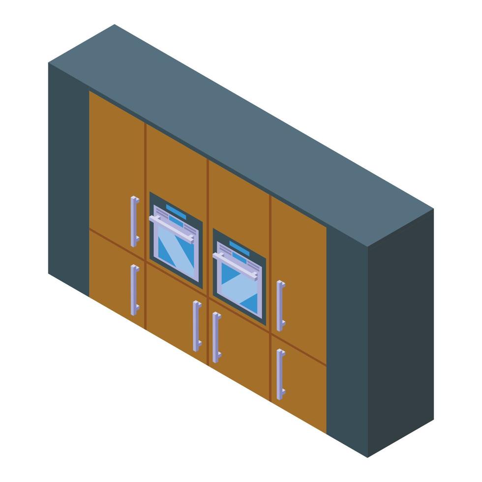 vetor isométrico de ícone de ilha de cozinha completa. quarto interno