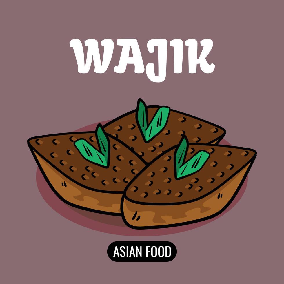 design de ilustração wajik de arroz glutinoso. vetor de design de comida asiática