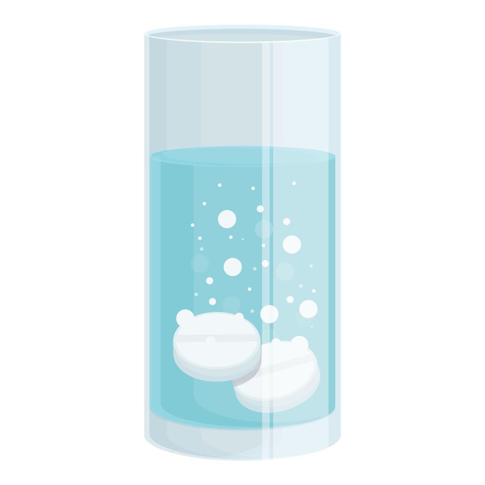 vetor de desenho de ícone de comprimido efervescente solúvel. água medicinal
