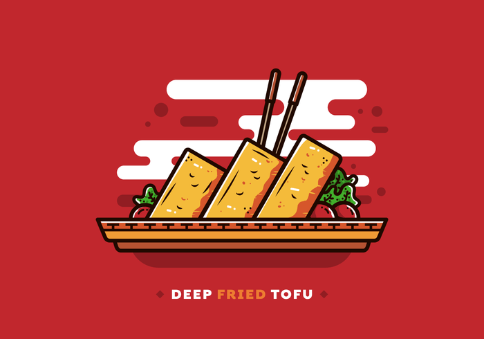 vetor de tofu de frito livre