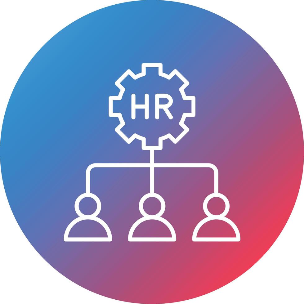 ícone de plano de fundo do círculo de gradiente de linha de recursos humanos vetor