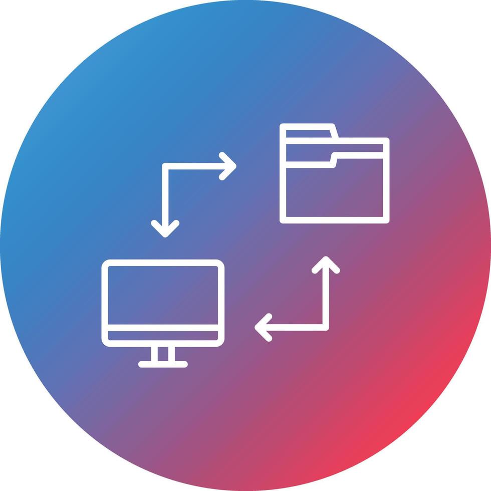 ícone de plano de fundo do círculo de gradiente de linha de transferência de arquivos vetor