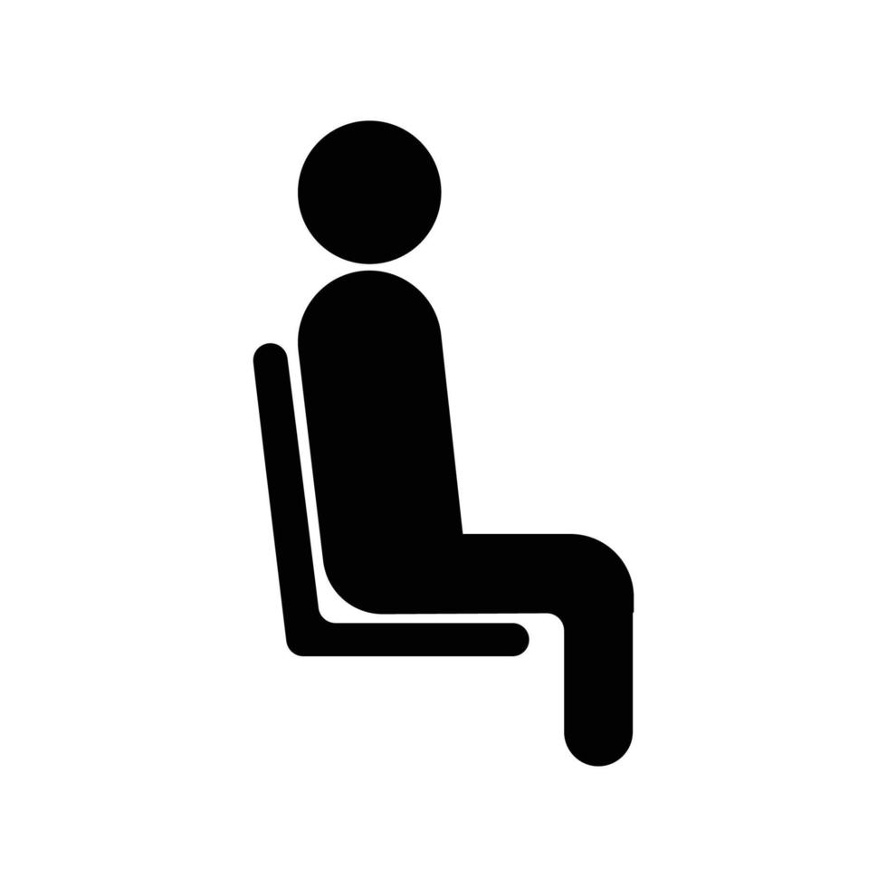 ícone de pessoa sentada vetor