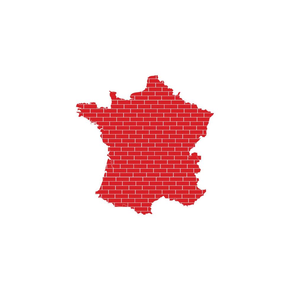 design de ilustração do logotipo do mapa da frança vetor