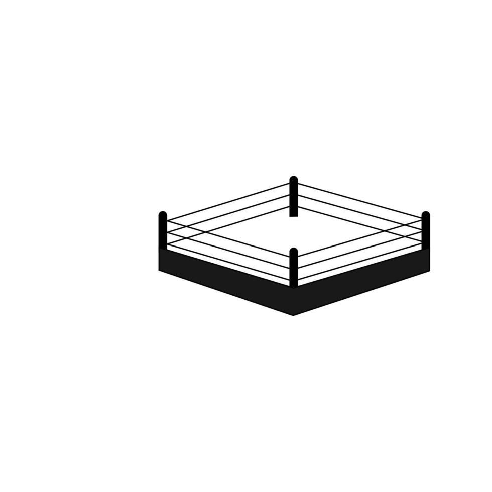 design simples de ilustração de logotipo de ringue de boxe vetor