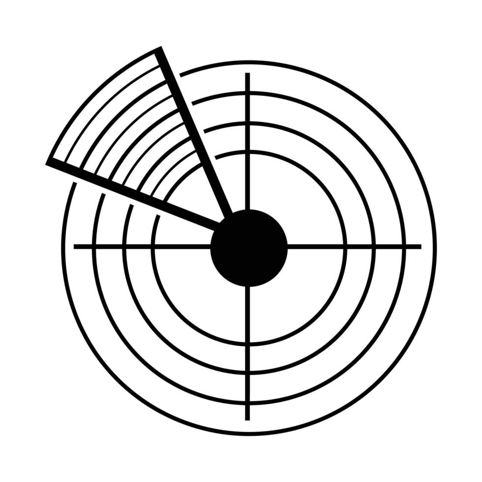 ícone de radar vetorial - sinal de radiolocalização linear vetor