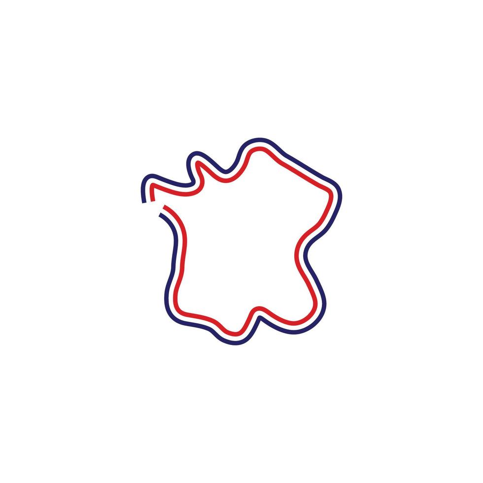 design de ilustração do logotipo do mapa da frança vetor