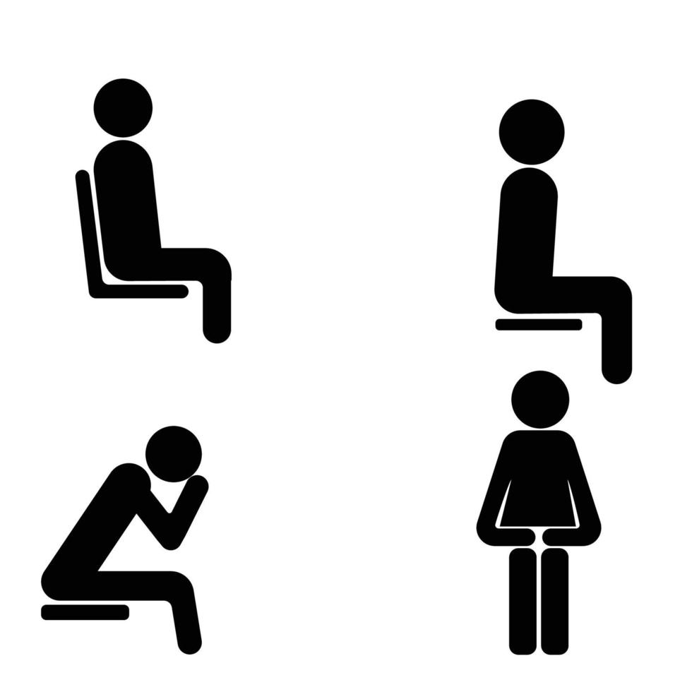 ícone de pessoa sentada vetor