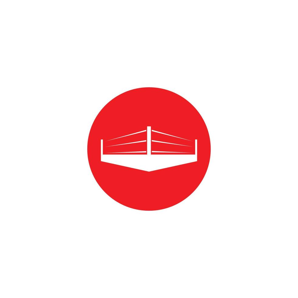 design simples de ilustração de logotipo de ringue de boxe vetor