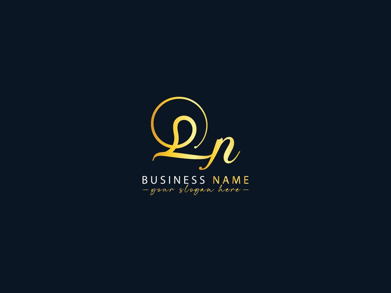 carta de logotipo qn de luxo, vetor de logotipo de carta qn de caligrafia