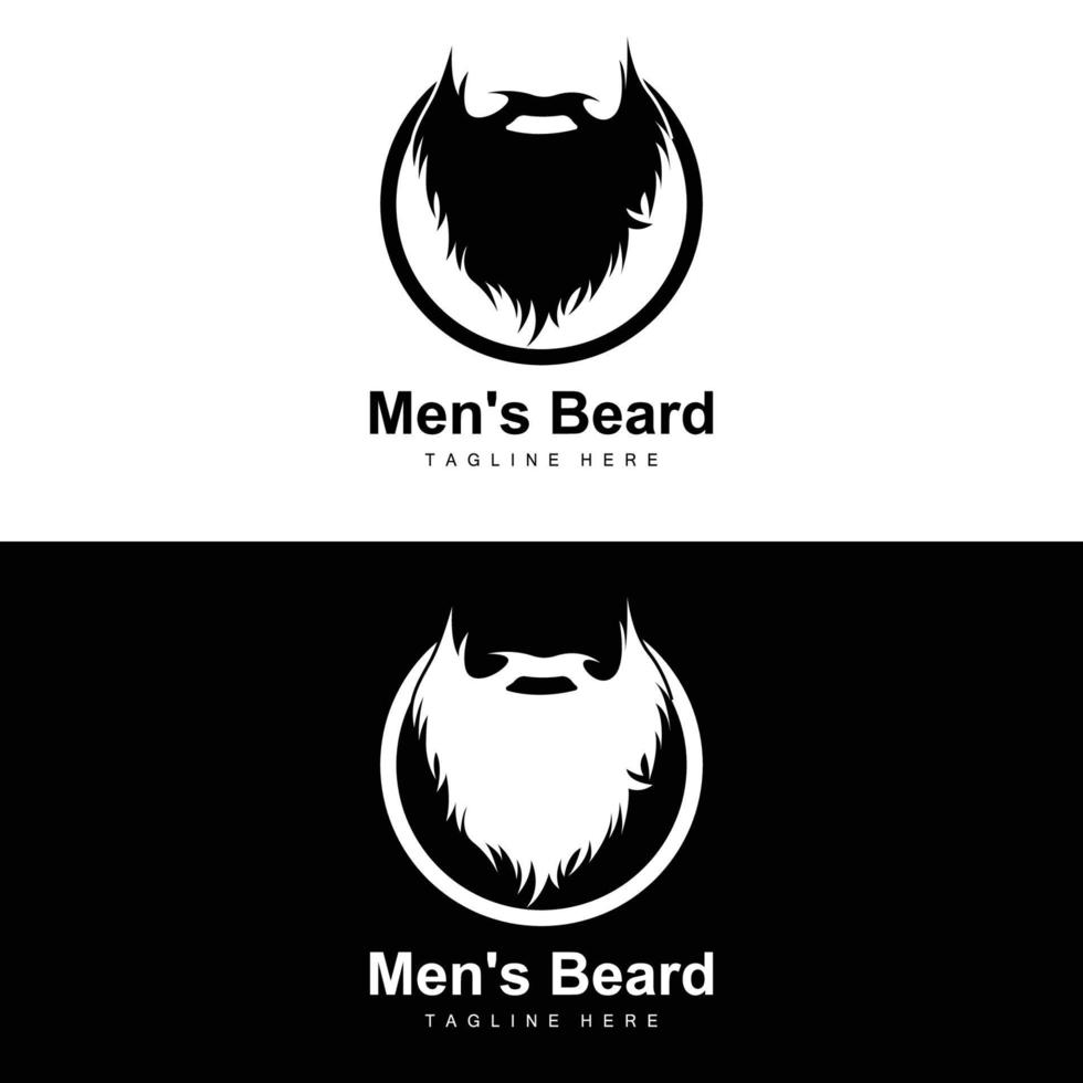 logotipo da barba, barbearia vetorial, design para aparência masculina, barbeiro, cabelo, moda vetor