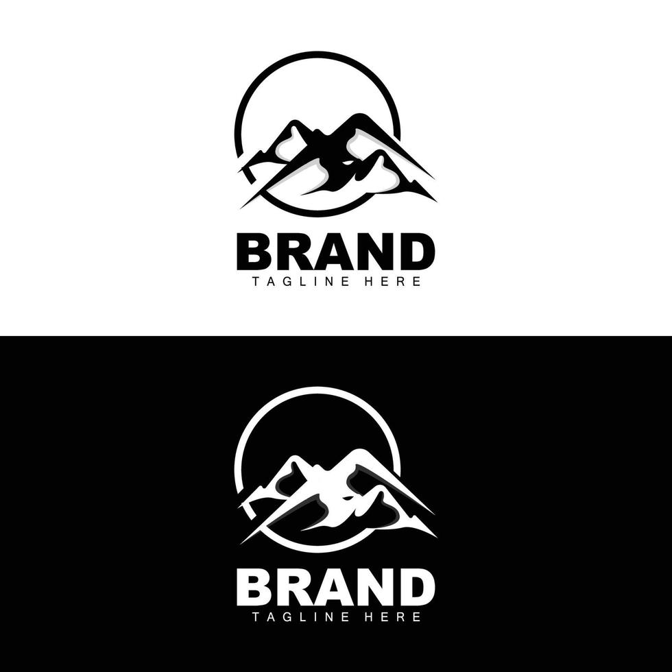 logotipo da montanha, alpinismo vetorial, aventura, design para escalada, equipamento de escalada e marca com logotipo da montanha vetor