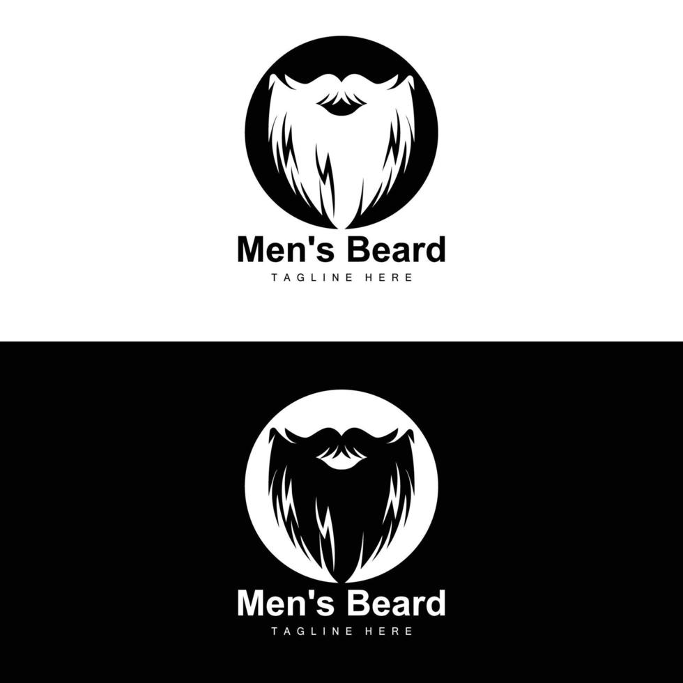 logotipo da barba, barbearia vetorial, design para aparência masculina, barbeiro, cabelo, moda vetor