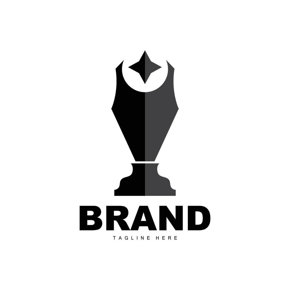 design de logotipo de troféu, vetor de troféu de campeonato vencedor do prêmio, marca de sucesso