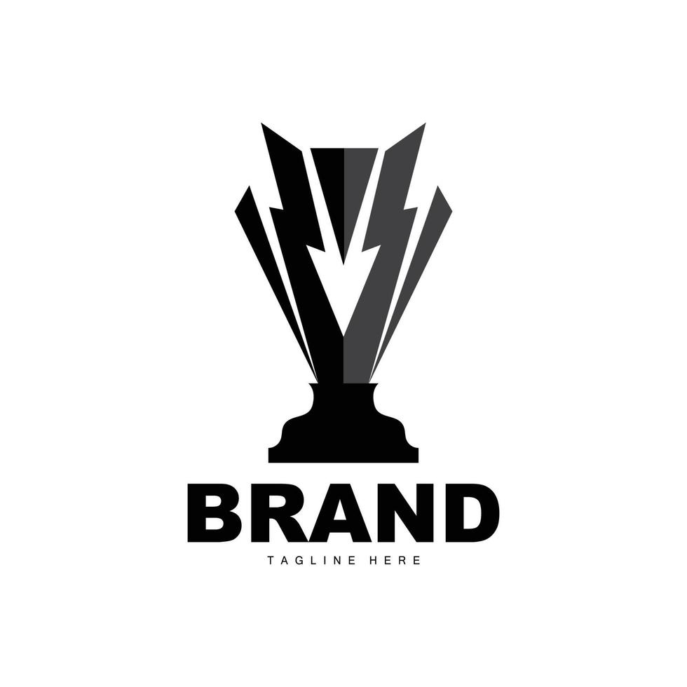 design de logotipo de troféu, vetor de troféu de campeonato vencedor do prêmio, marca de sucesso