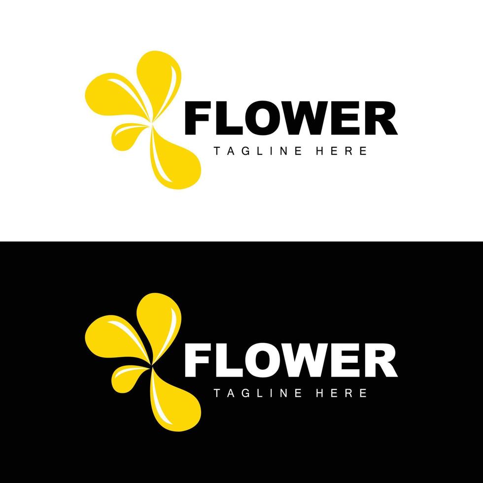 logotipo da flor, design de jardim de flores com marca de produto vetorial de estilo simples, cuidados de beleza, natural vetor