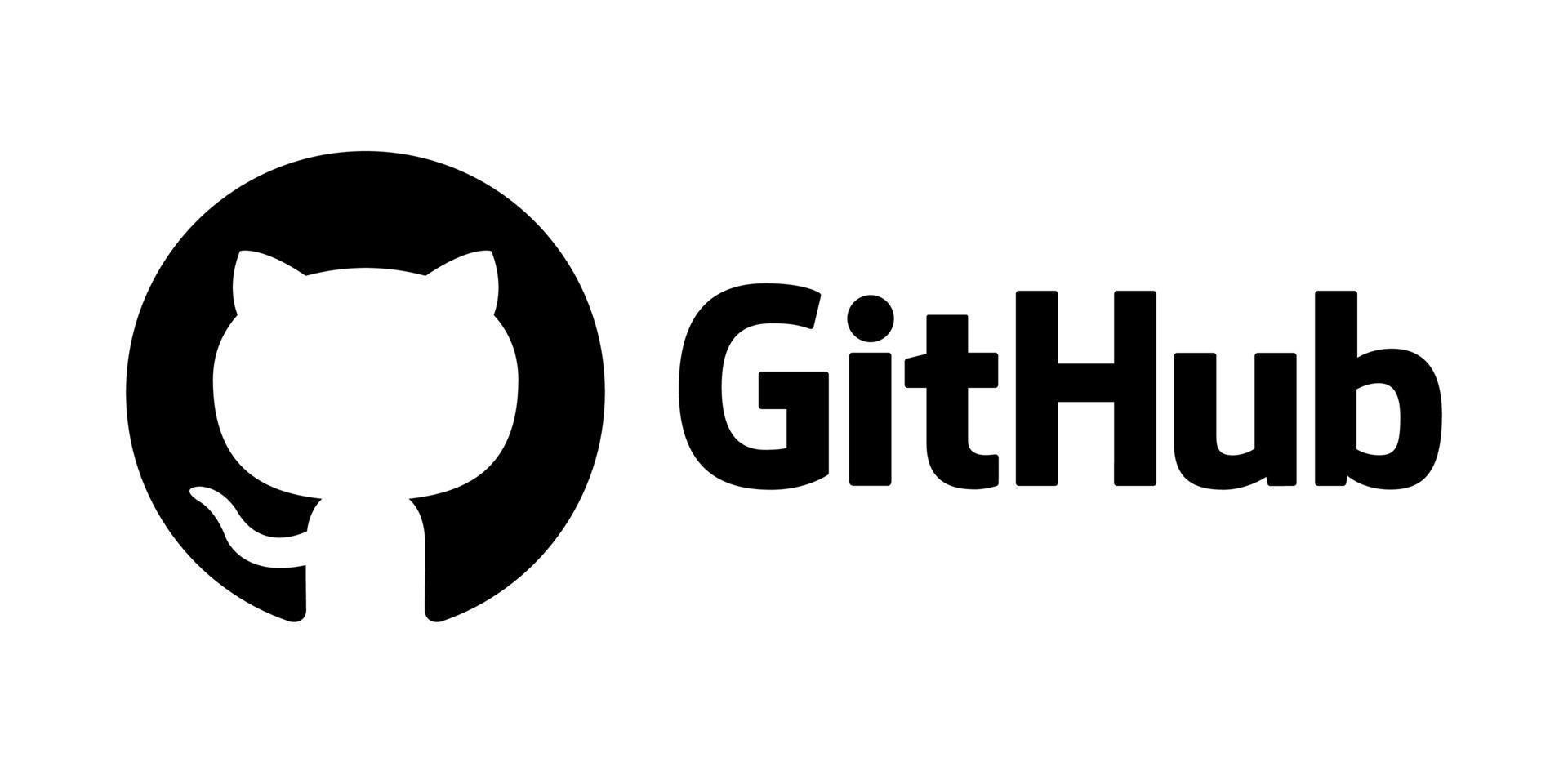 logotipo do github, ícone do git hub com texto em fundo branco vetor