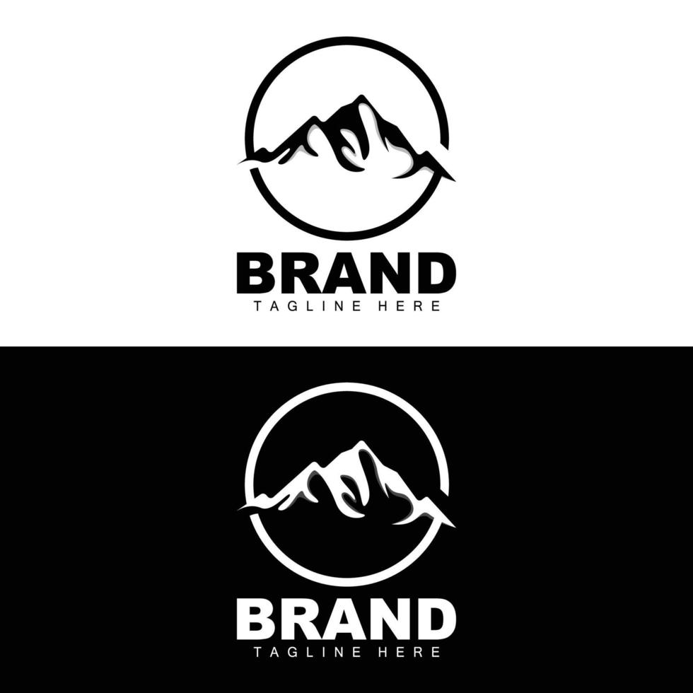 logotipo da montanha, alpinismo vetorial, aventura, design para escalada, equipamento de escalada e marca com logotipo da montanha vetor