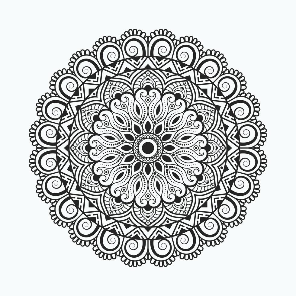 design decorativo de mandala de flores circulares em fundo simples vetor grátis