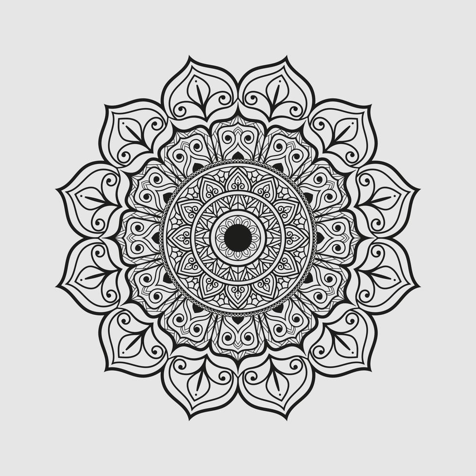 design decorativo de mandala de flores circulares em fundo simples vetor grátis