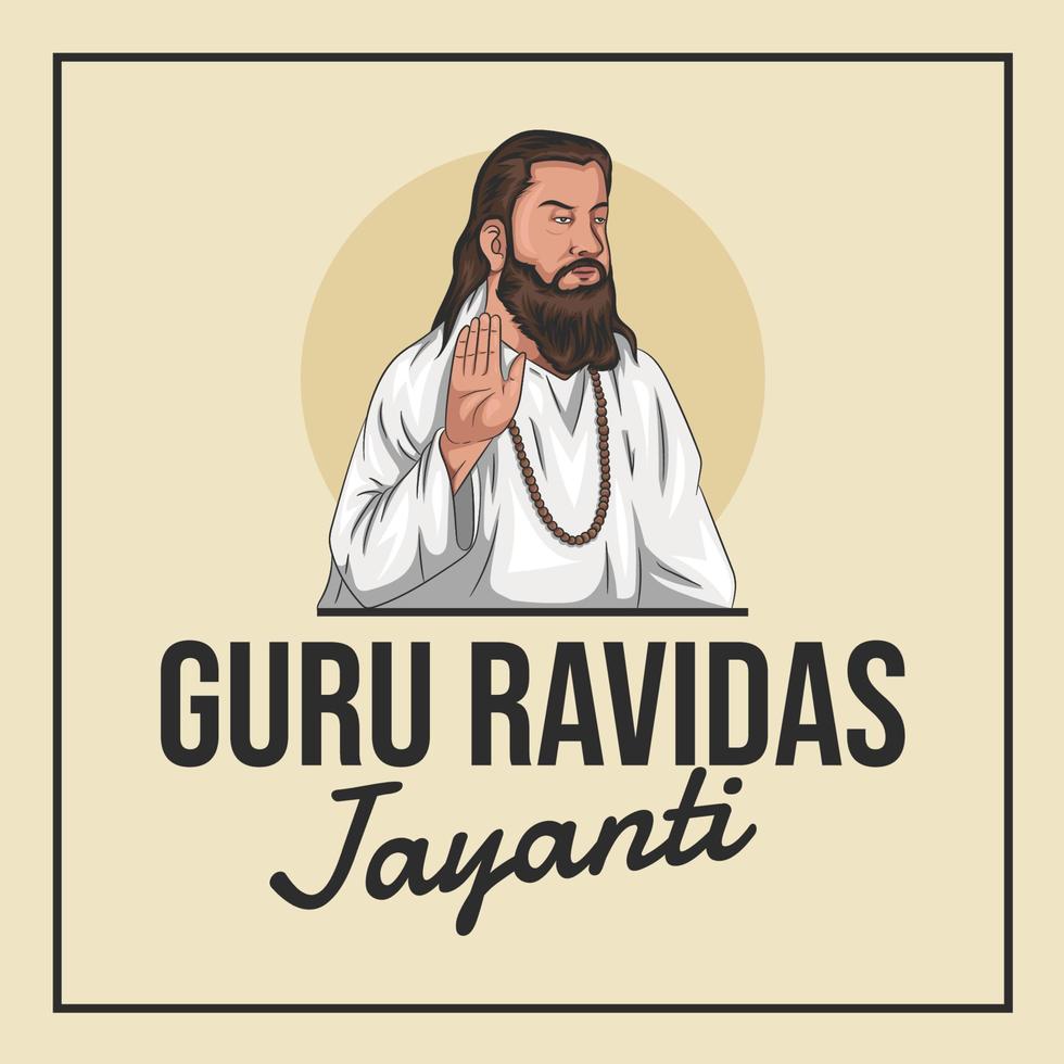 ilustração em vetor de feliz guru ravidas jayanti.