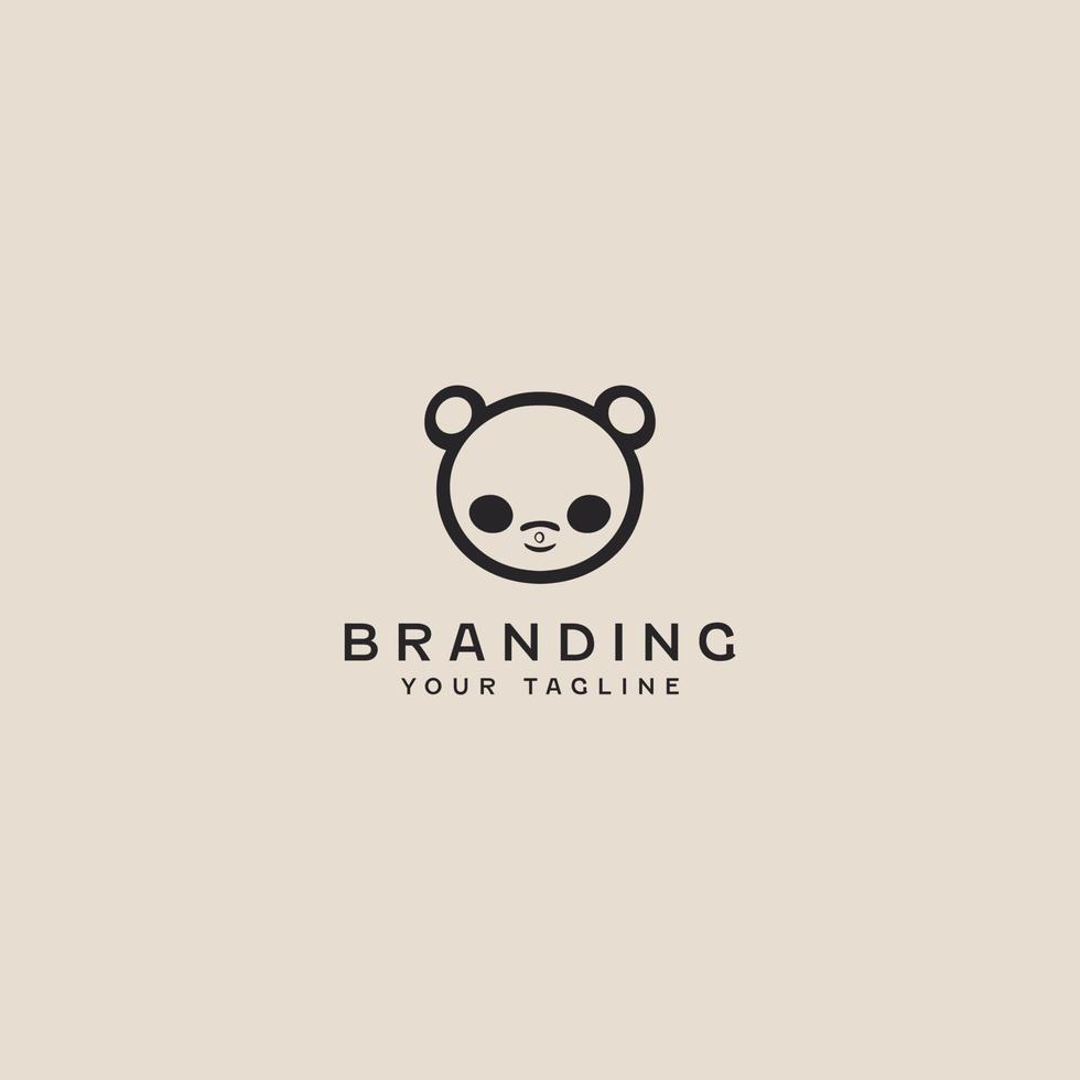 modelo de design de logotipo de urso bebê fofo vetor