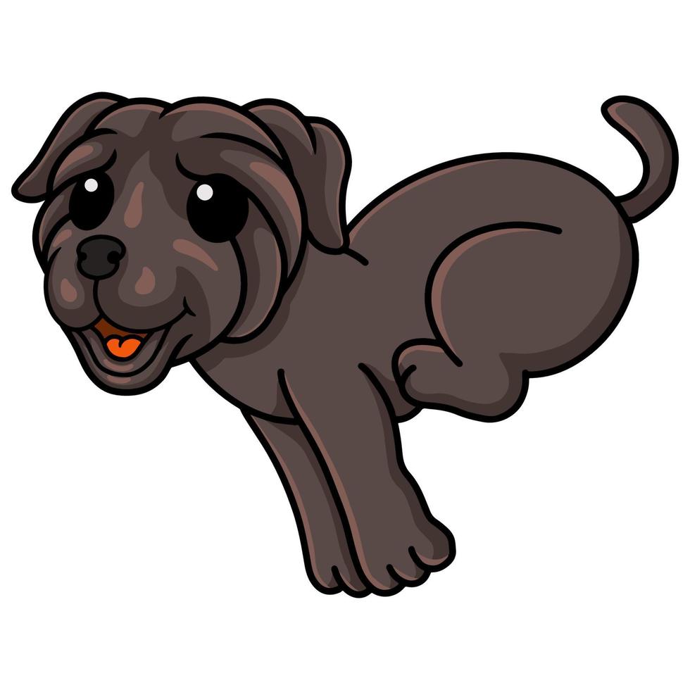 desenho animado de cachorro mastim napolitano bonito correndo vetor