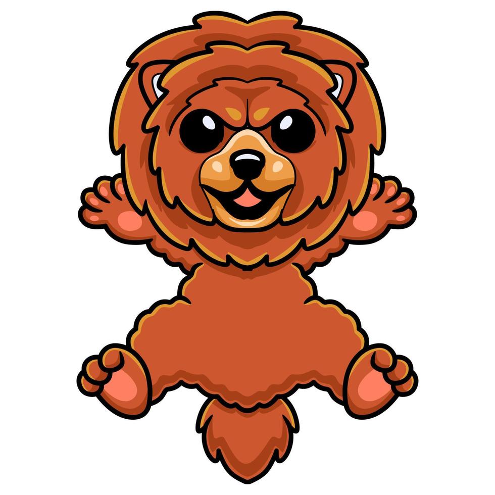 desenho de cachorro leão bonitinho vetor