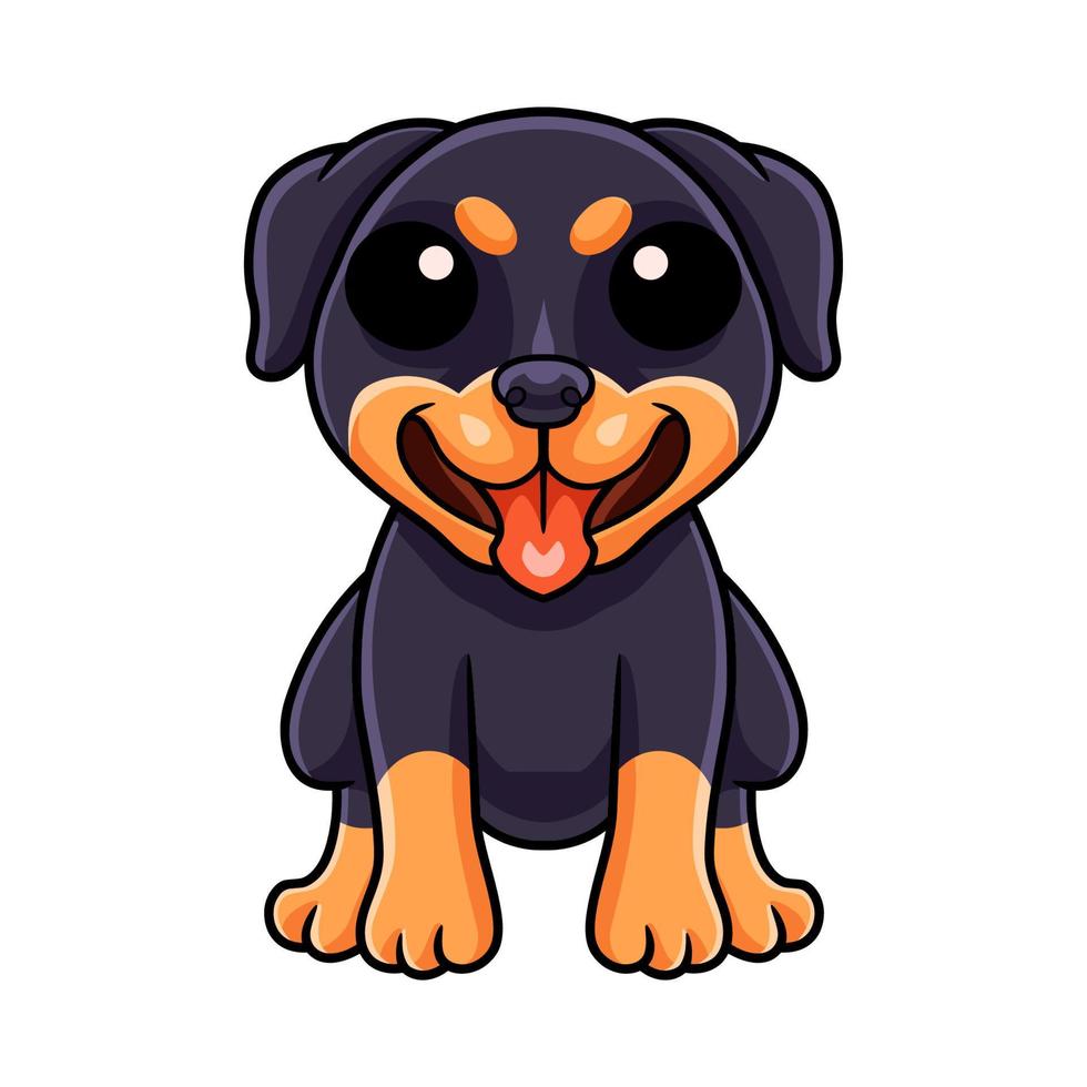 desenho de cachorro rottweiler bonitinho vetor