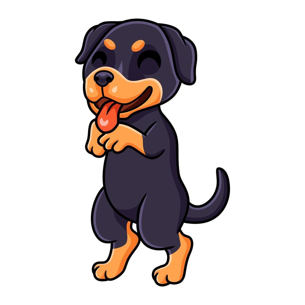 desenho de cachorro rottweiler bonitinho vetor