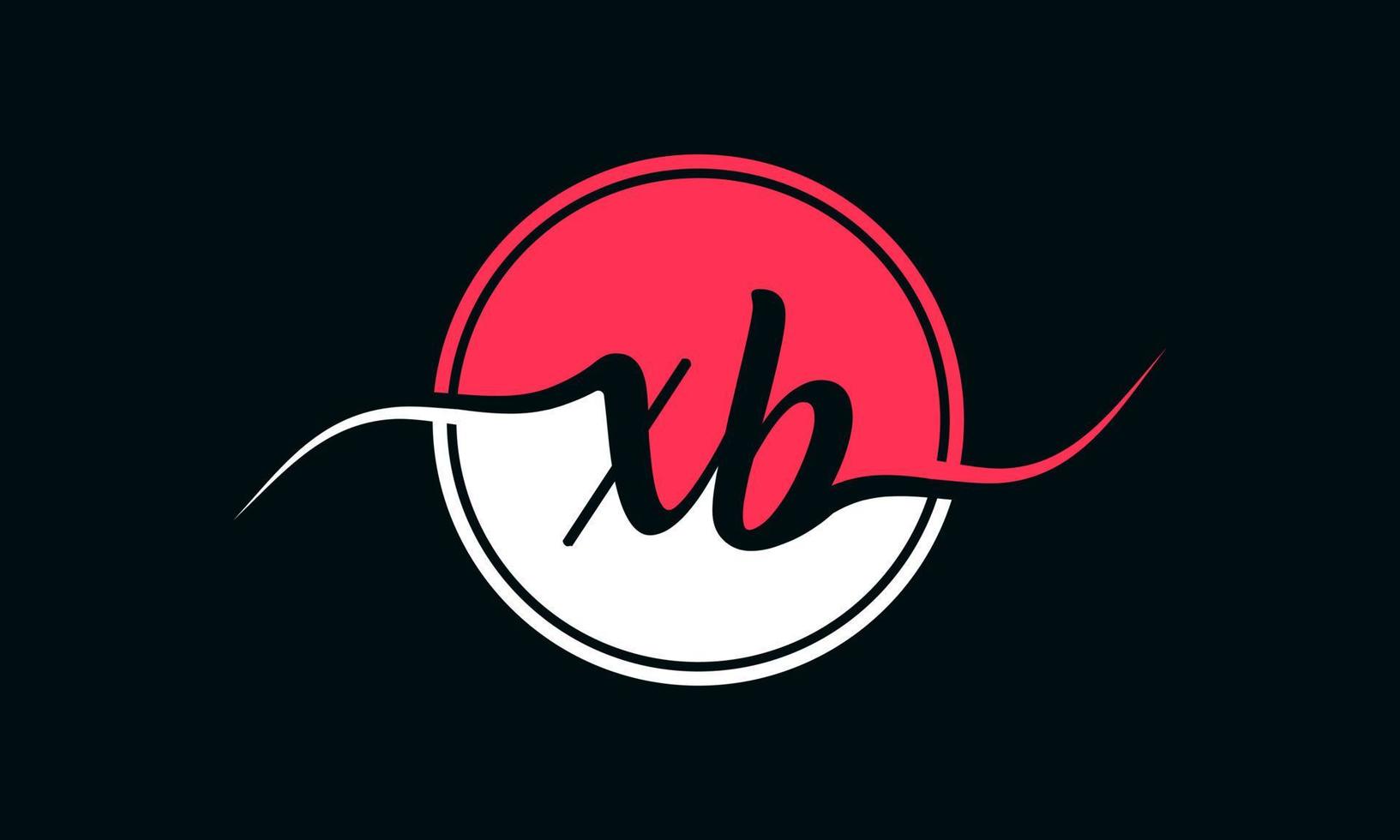 logotipo inicial da letra xb com círculo interno na cor branca e rosa. vetor profissional.