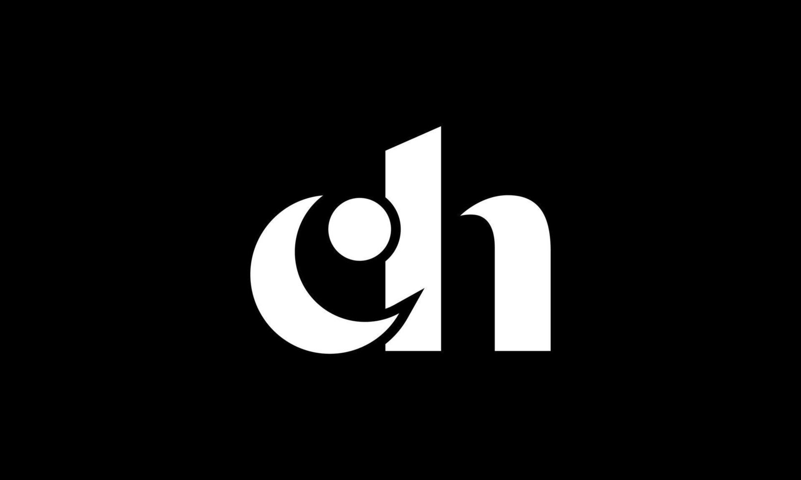 design do logotipo da letra inicial ch em fundo preto. vetor profissional.
