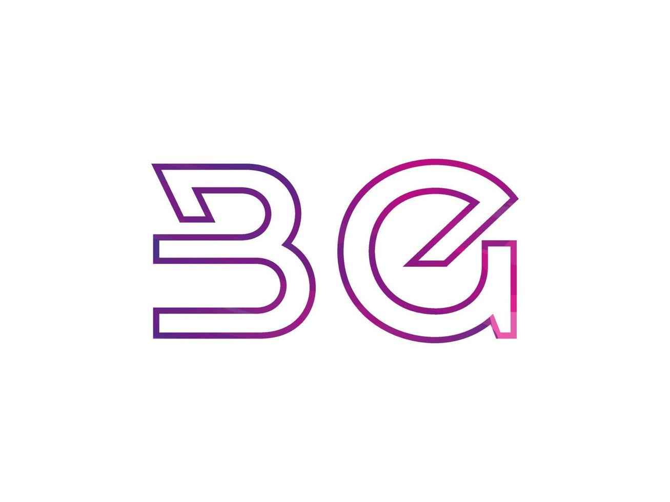 logotipo da letra bg com vetor de textura de arco-íris colorido. vetor profissional.
