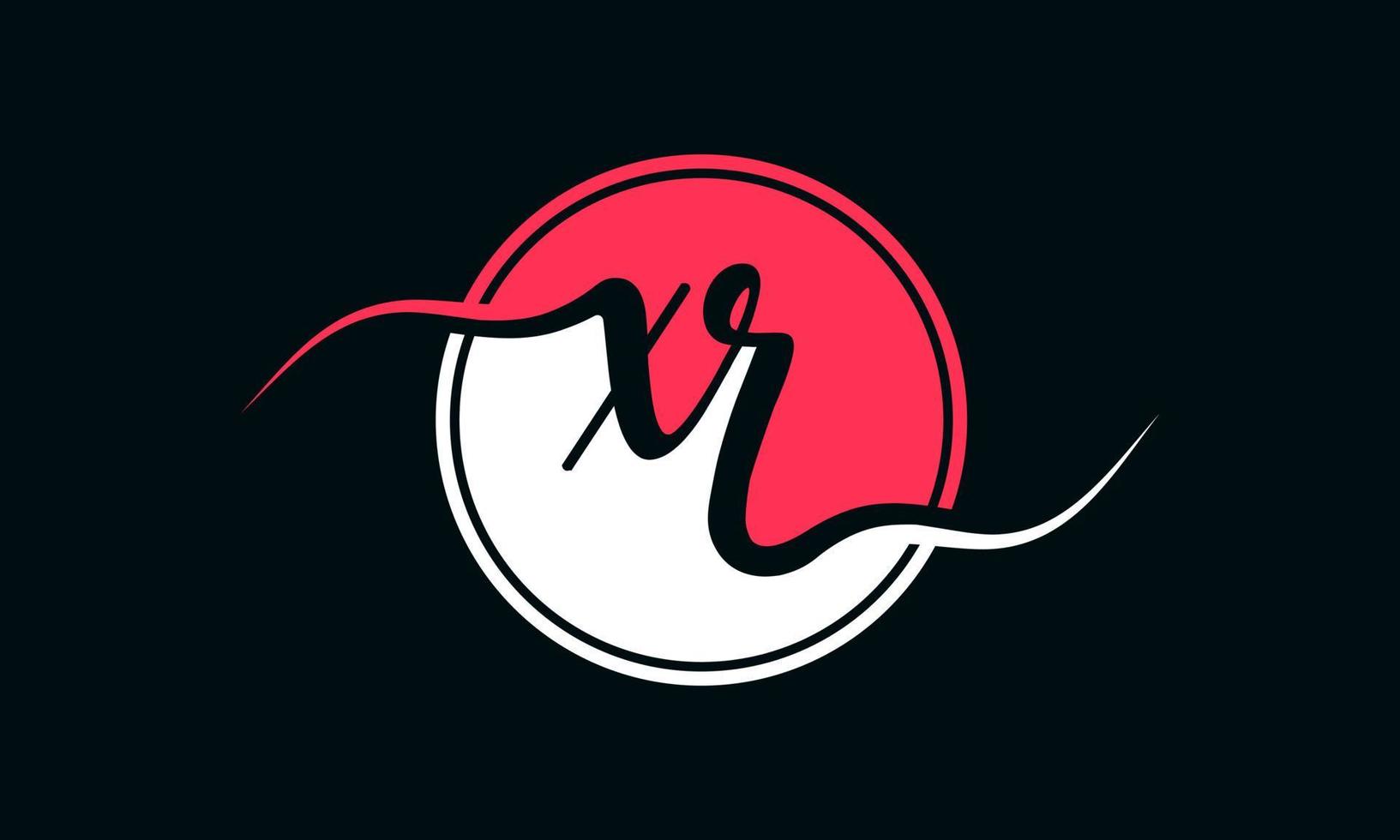 logotipo inicial da letra xr com círculo interno na cor branca e rosa. vetor profissional.