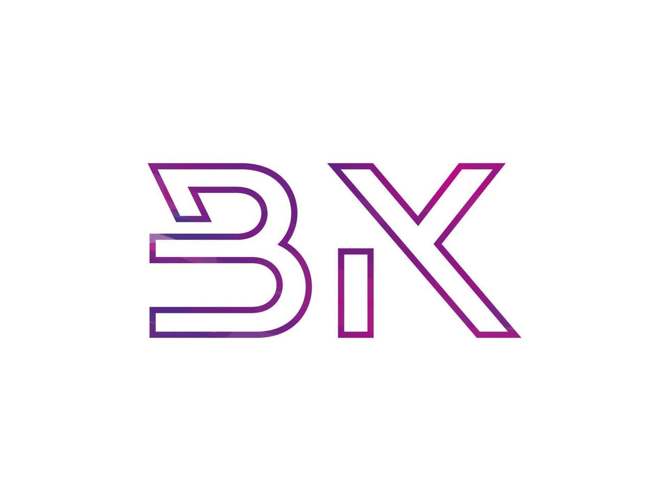 logotipo da letra bk com vetor de textura de arco-íris colorido. vetor profissional.