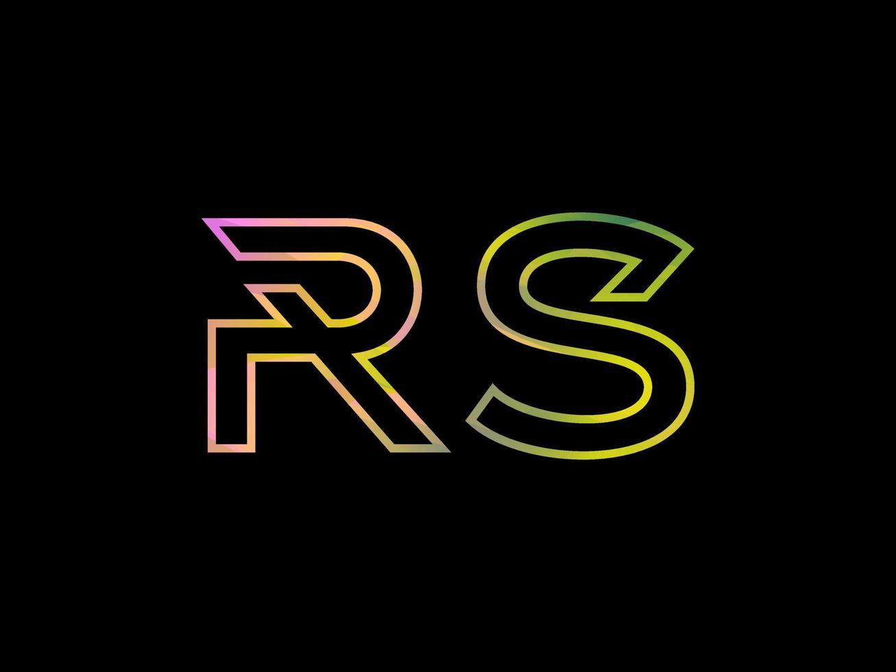 logotipo da letra rs com vetor de textura de arco-íris colorido. vetor profissional.