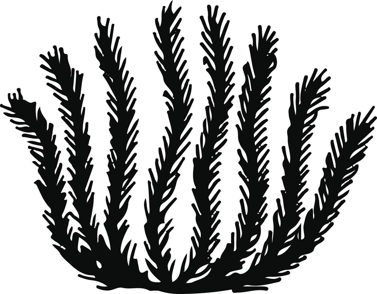 ilustração vetorial de um ornamento de coral em cores preto e branco vetor
