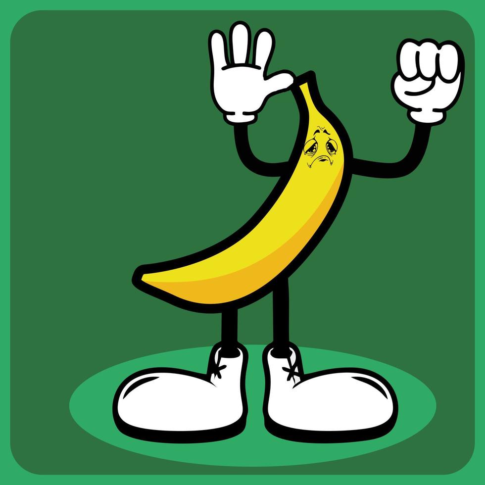 ilustração vetorial de um personagem de desenho animado de banana com pernas e braços vetor