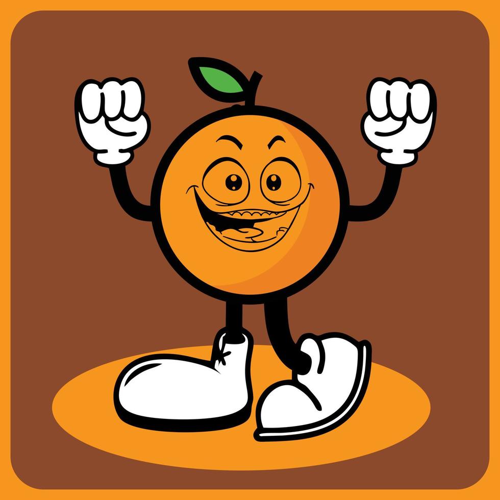 ilustração vetorial de um personagem de desenho animado laranja com pernas e braços vetor