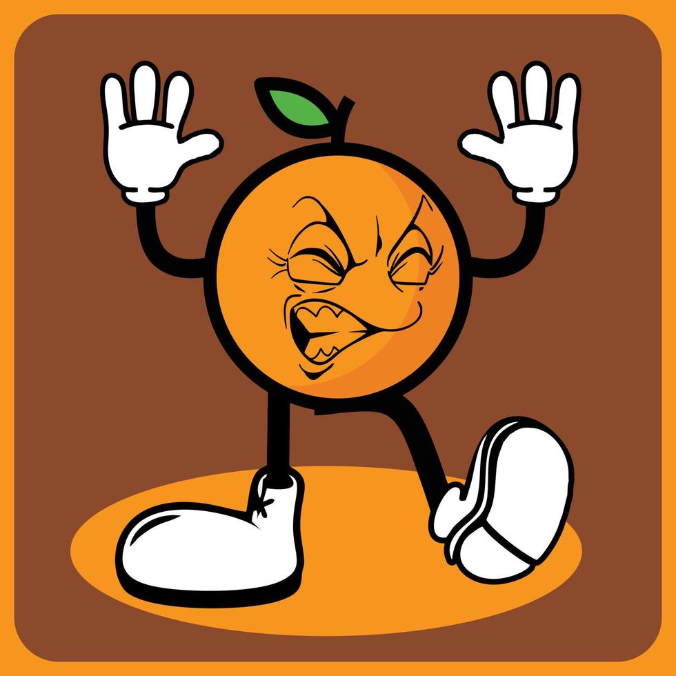 ilustração vetorial de um personagem de desenho animado laranja com pernas e braços vetor