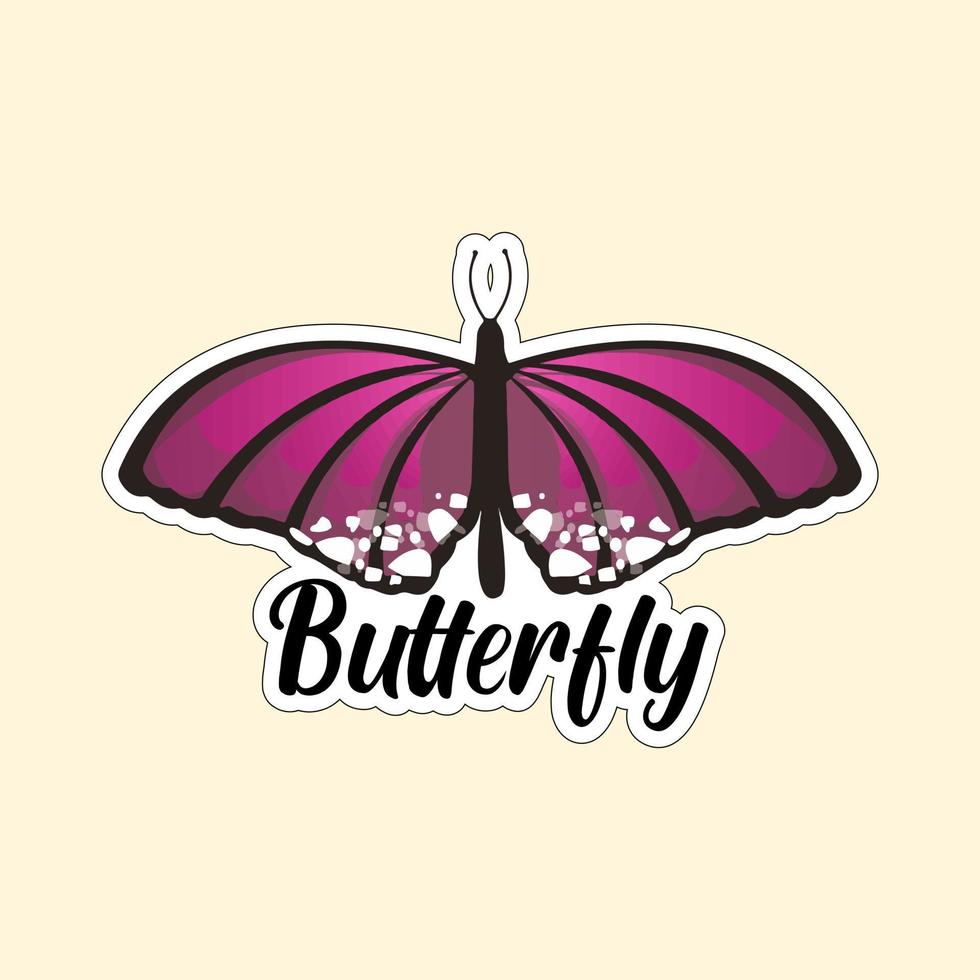 lindas borboletas coloridas. ilustração de borboleta para adesivos ou impressão. design de vetor de borboleta