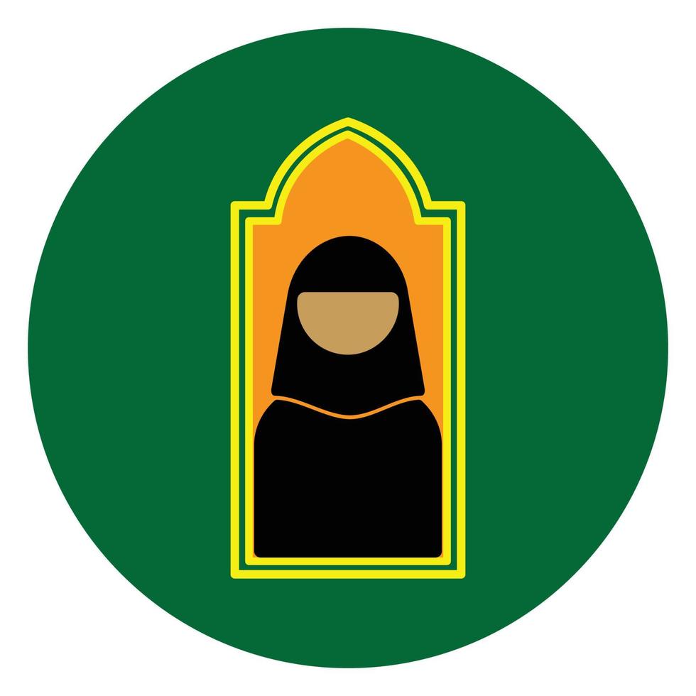 ícone plano islâmico de mulher muçulmana vetor
