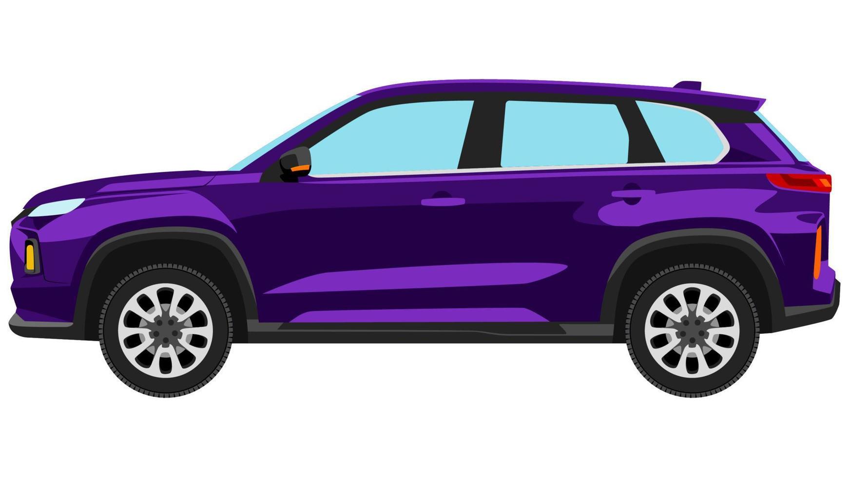 carro suv premium em vetor de cor brilhante, ilustração em vetor de cor plana de carro realista
