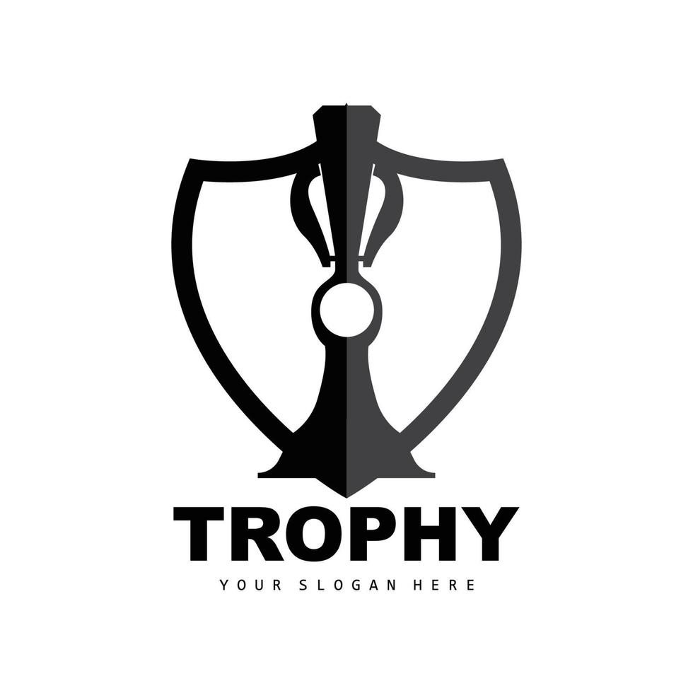 logotipo do troféu do campeonato, design de troféu vencedor do prêmio campeão, modelo de ícone vetorial vetor