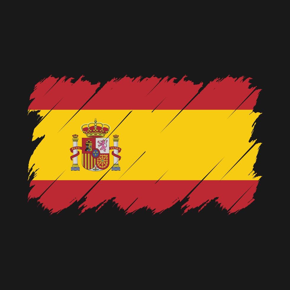 vetor de pincel de bandeira da espanha