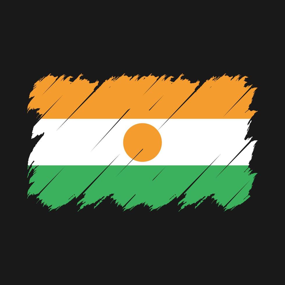 vetor de pincel de bandeira do niger